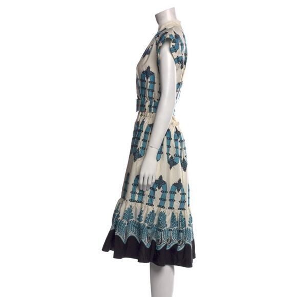 La DoubleJ Jackie midi dress Blue White Cotton XS - Picture 3 of 4